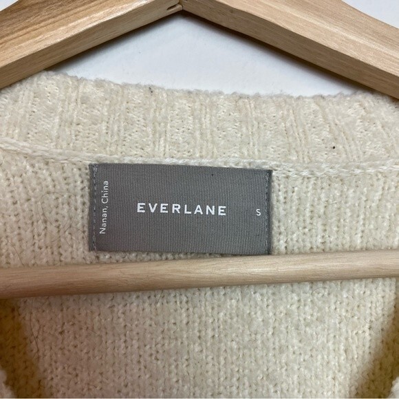 Everlane Cream Wool Blend Crewneck Sweater Size S Women - Picture 7 of 9